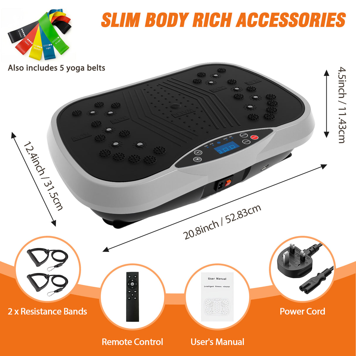 Intelligent Vibration Plate Exercise Machine for Home Fitness with Bluetooth