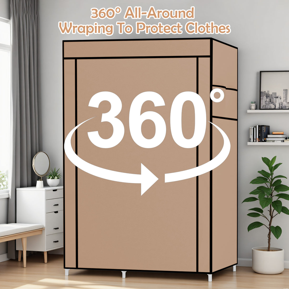 Compact Portable Fabric Wardrobe Closet Storage Organizer for Bedroom