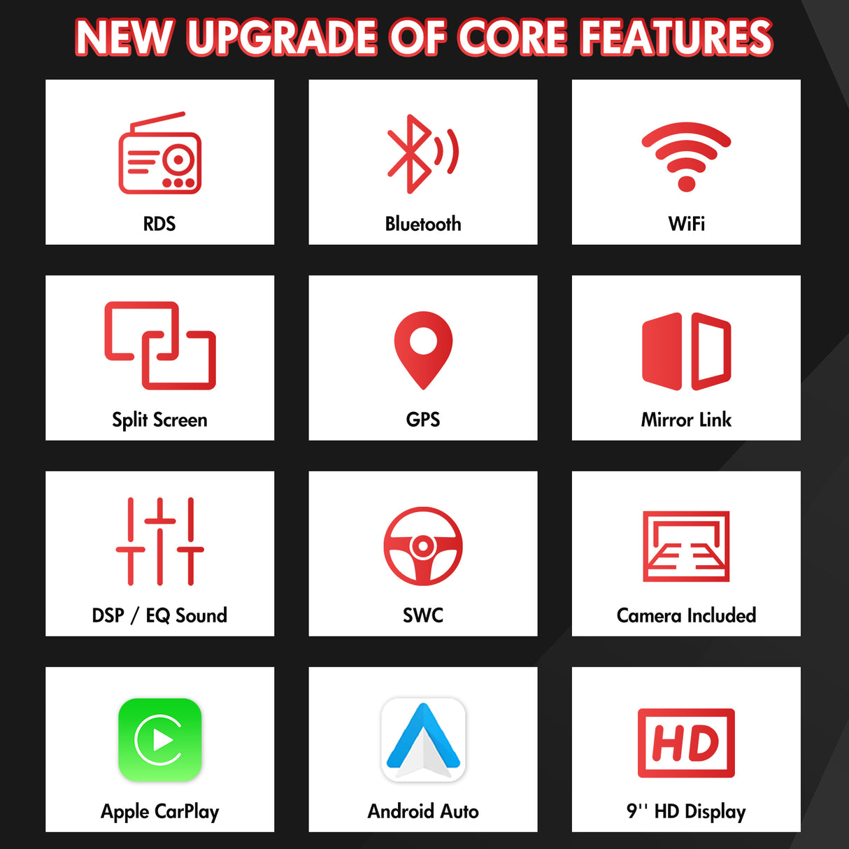 9'' Apple Carplay Android 14 Radio Stereo 1+32G — Ford Fiesta 2009-2016 (11)