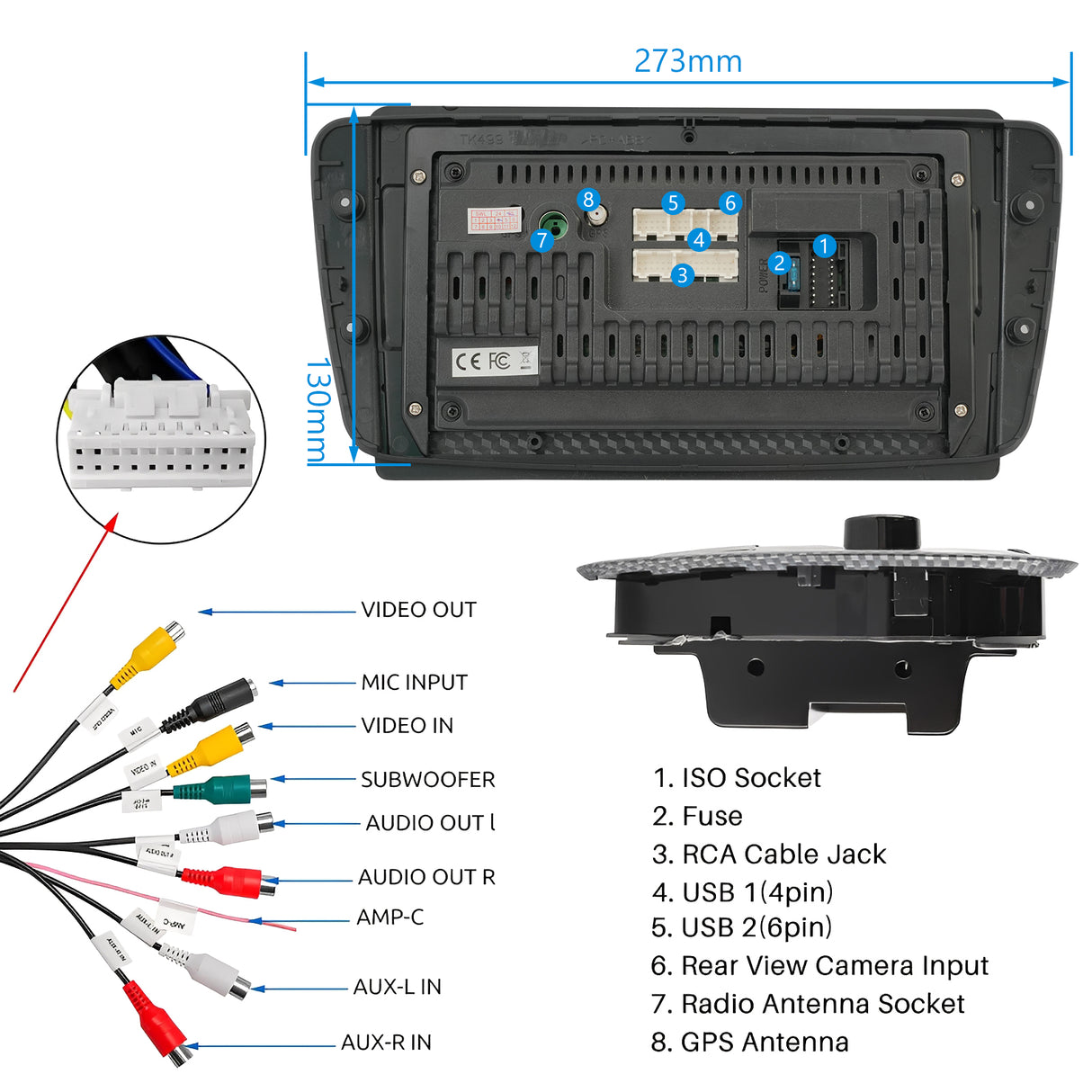 7'' Apple Carplay Android 14 Radio Stereo 2+64G — SEAT IBIZA 6J 2009-2013