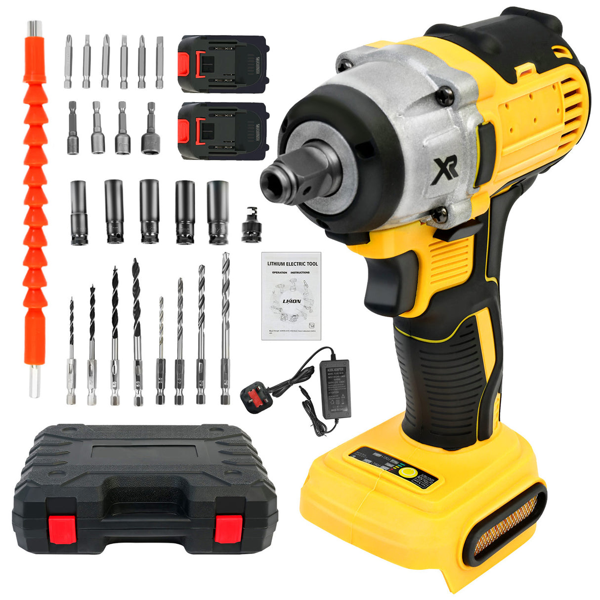 380Nm Brushless Cordless Impact Wrench Kit with Battery
