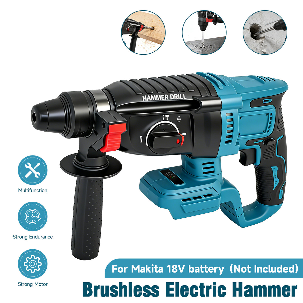 18V Brushless Cordless Hammer Drill Driver with Dual Function