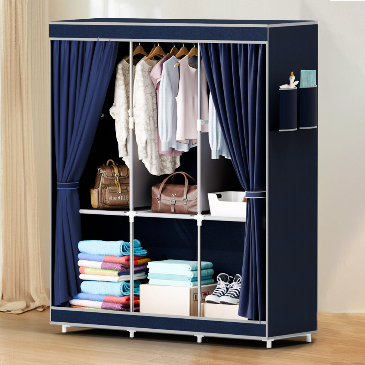 Spacious Fabric Wardrobe Closet Storage Organizer for Bedroom