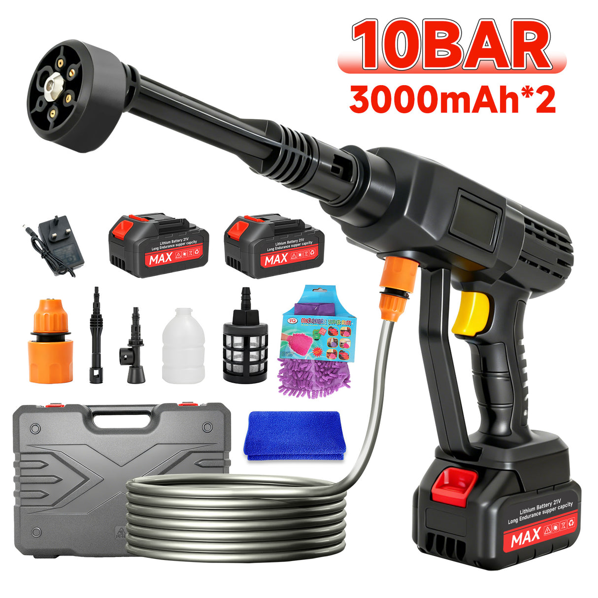 High Power Cordless Pressure Washer with Pure Copper Motor Kit