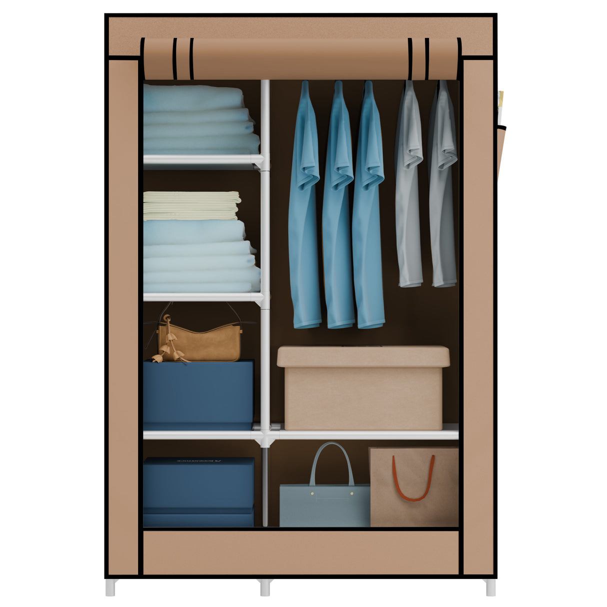 Compact Portable Fabric Wardrobe Closet Storage Organizer for Bedroom