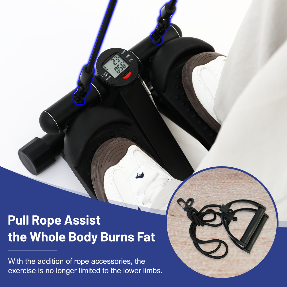 Multifunctional Mini Stepper with Resistance Bands for Home Fitness