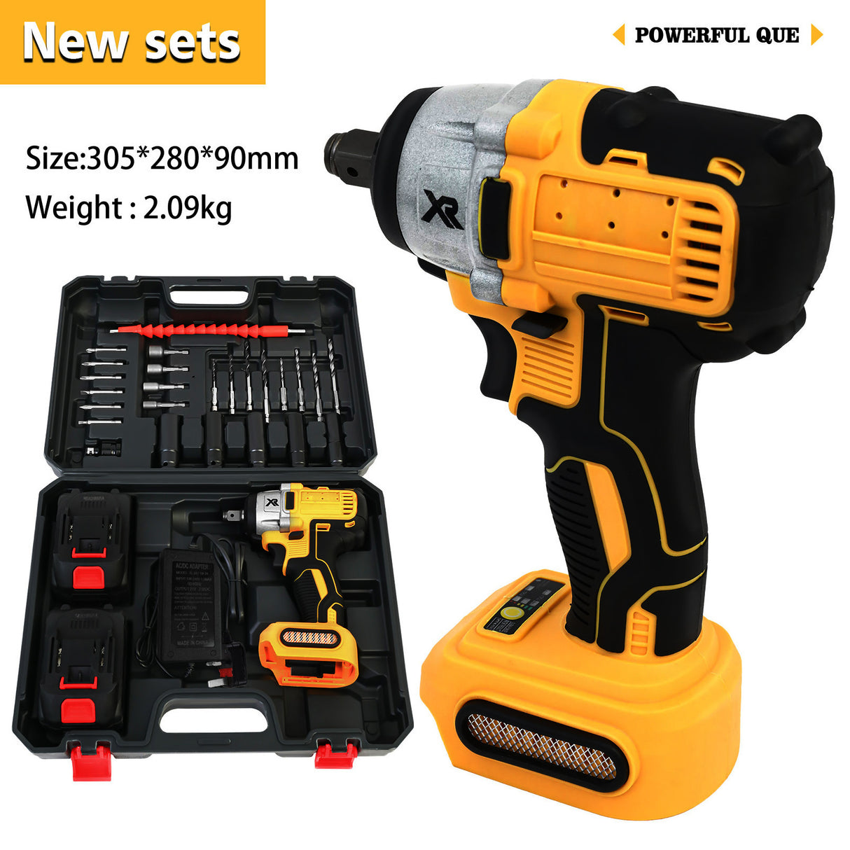 380Nm Brushless Cordless Impact Wrench Kit with Battery