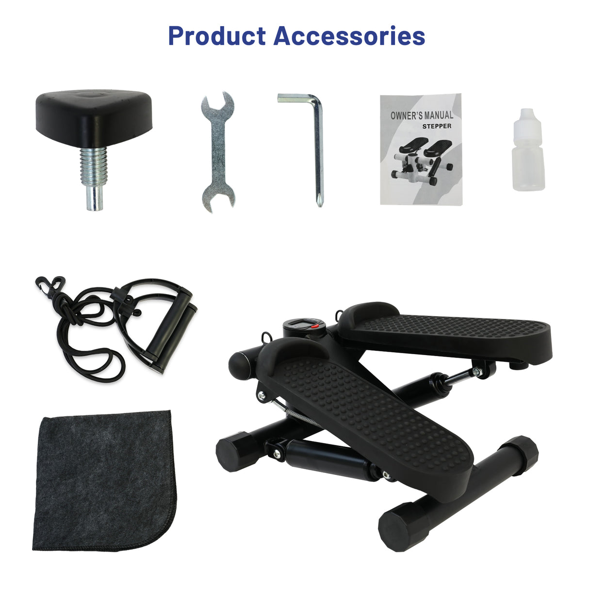 Multifunctional Mini Stepper with Resistance Bands for Home Fitness