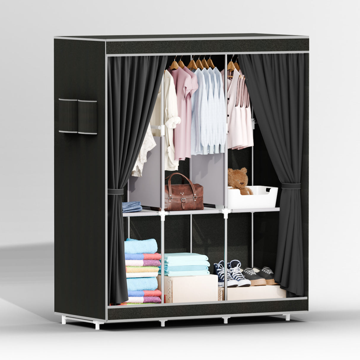 Spacious Fabric Wardrobe Closet Storage Organizer for Bedroom