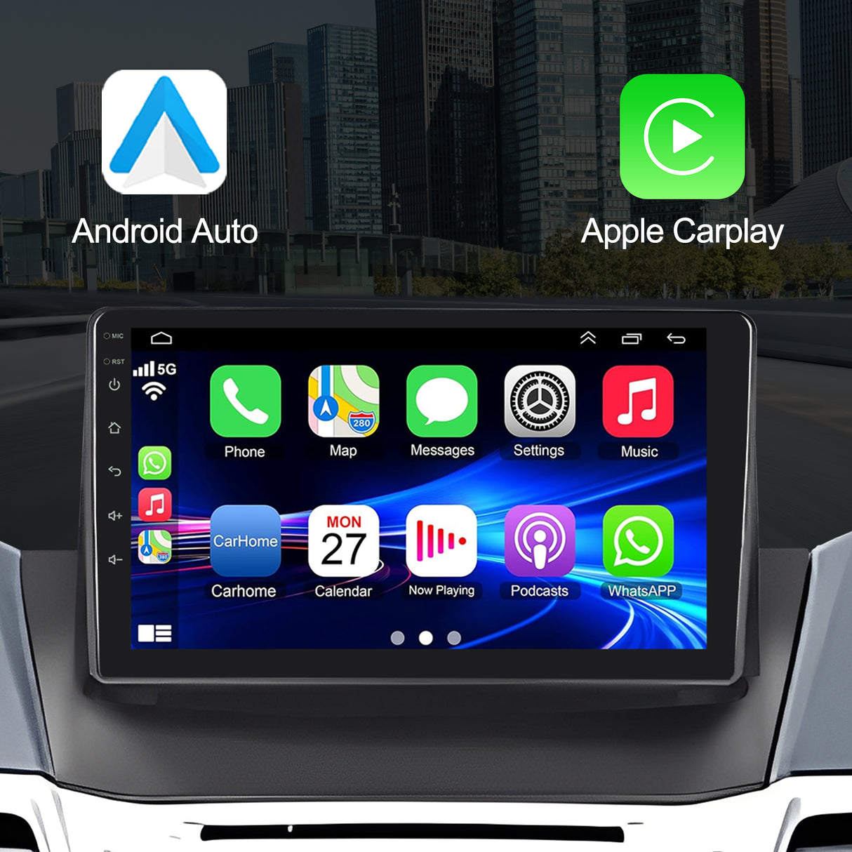 9'' Apple Carplay Android 14 Radio Stereo 1+32G — Ford Fiesta 2009-2016