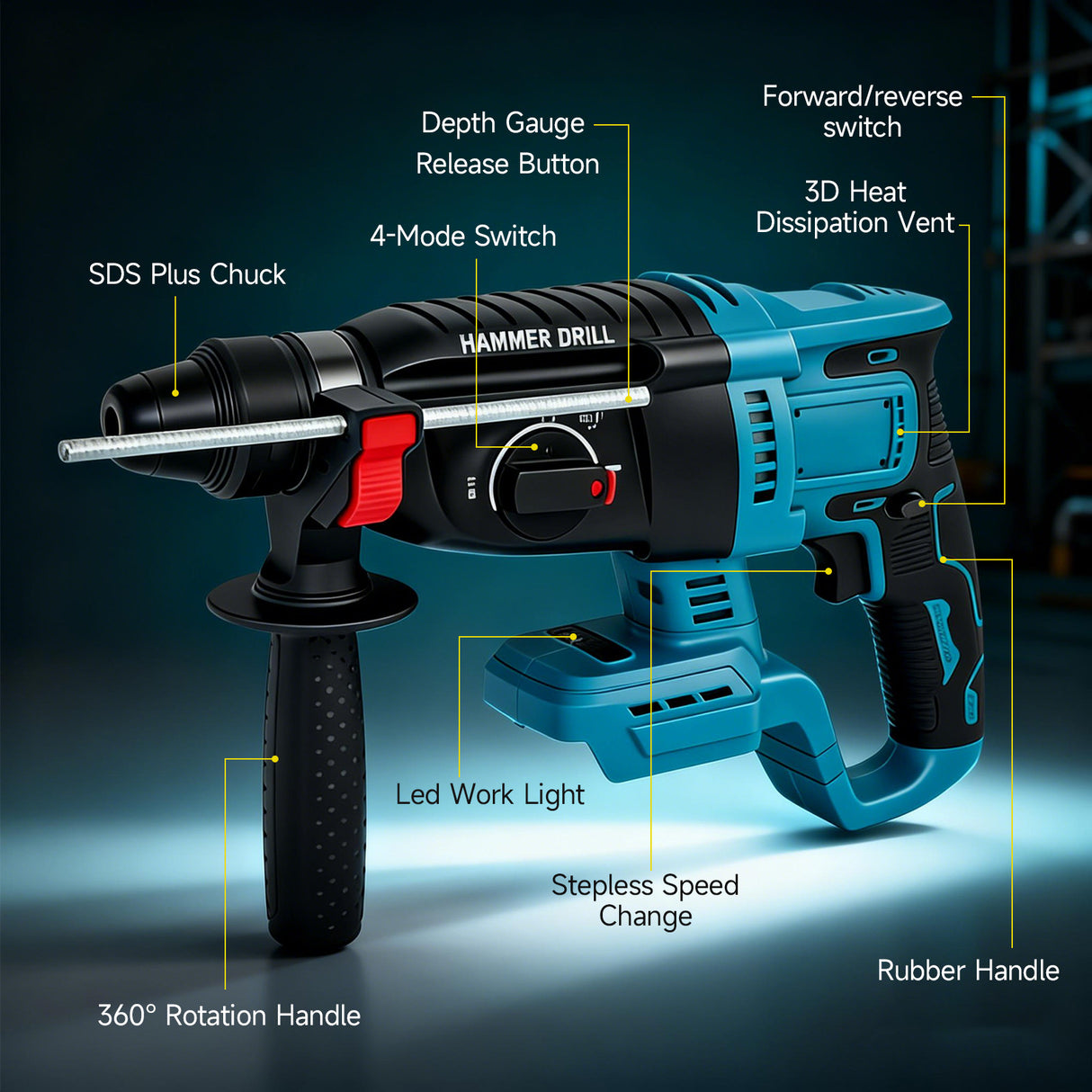 18V Brushless Cordless Hammer Drill Driver with Dual Function