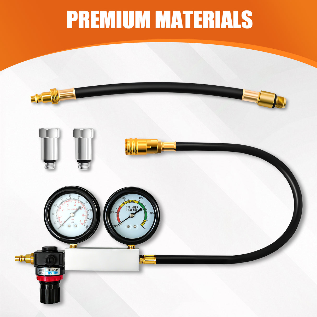 Petrol Engine Cylinder Compression Leak-Down Tester Kit