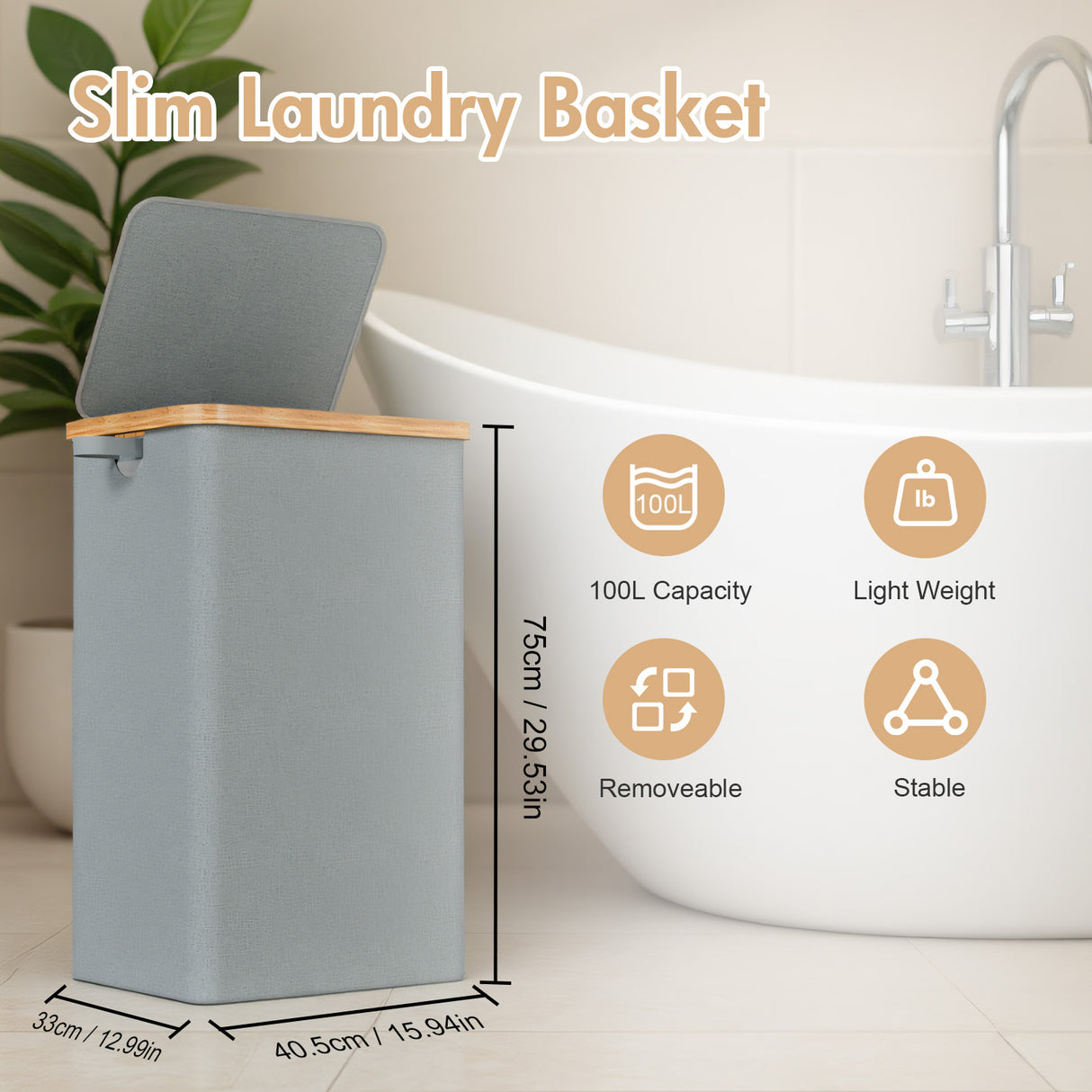 Foldable Laundry Basket with Inner Bag