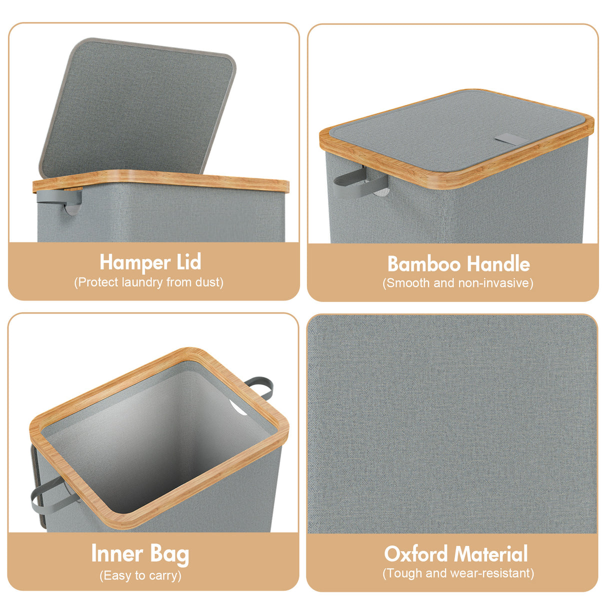 Foldable Laundry Basket with Inner Bag