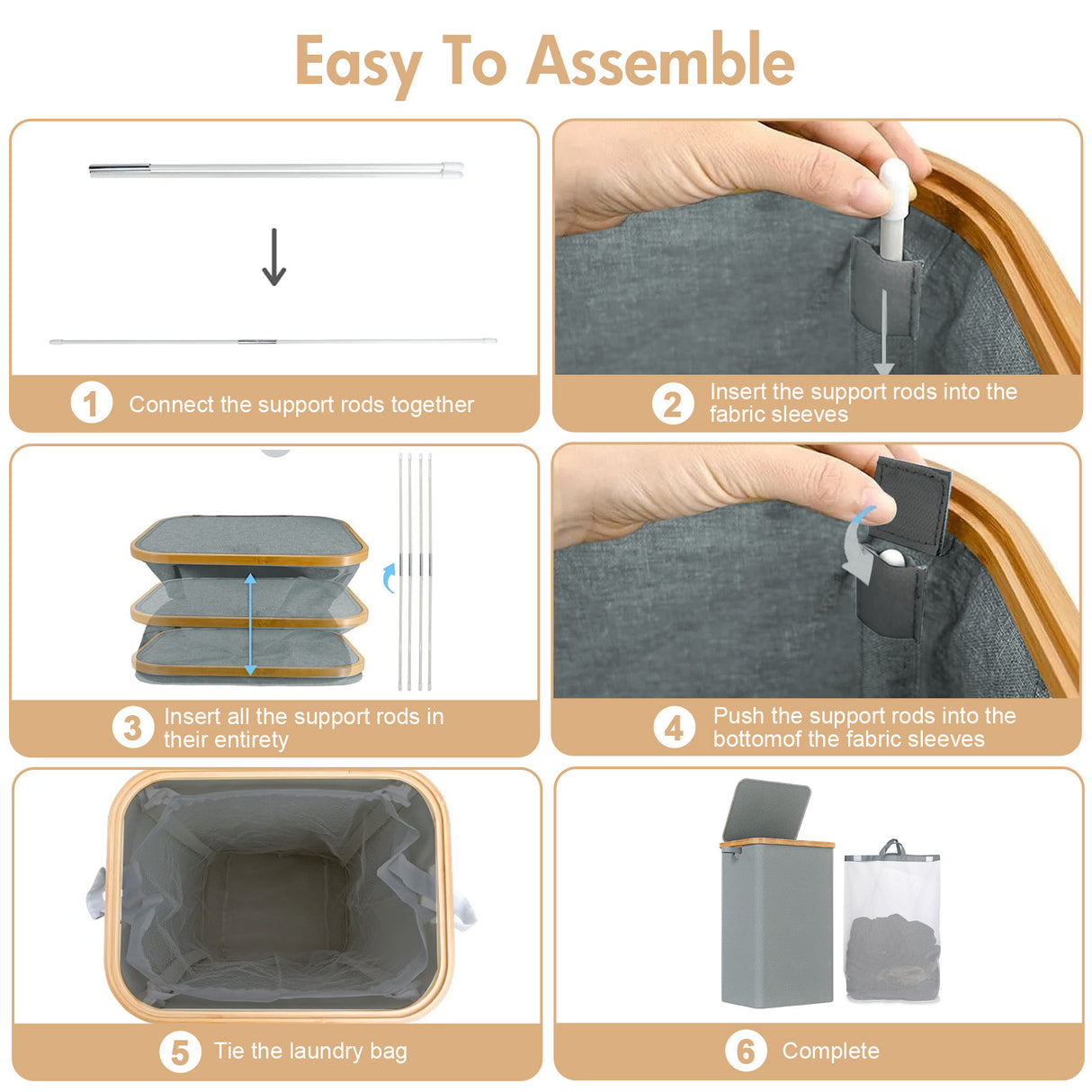 Foldable Laundry Basket with Inner Bag