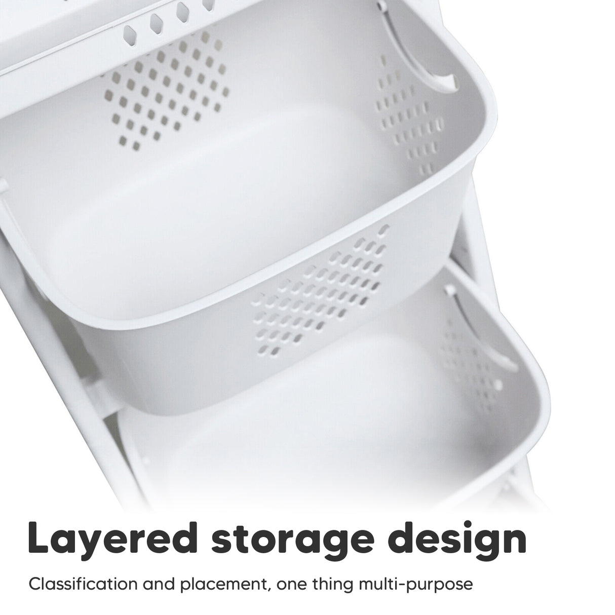Waterproof Layer Laundry Basket Cart with Wheels