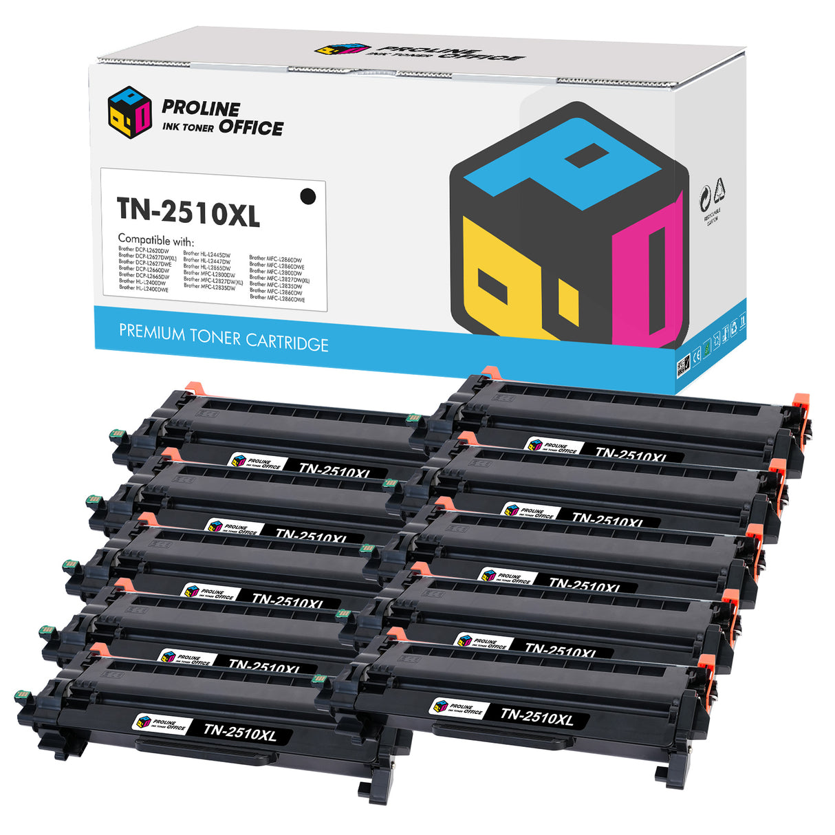 Brother HL-L2447DW Toner TN-2510XL 10pk