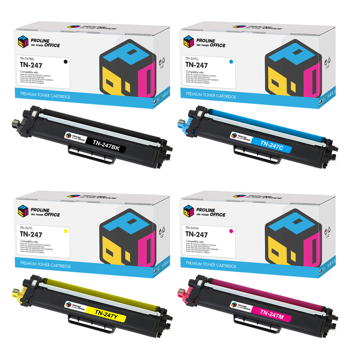Compatible Brother DCP-13510CDW Toner Cartridges 4pk
