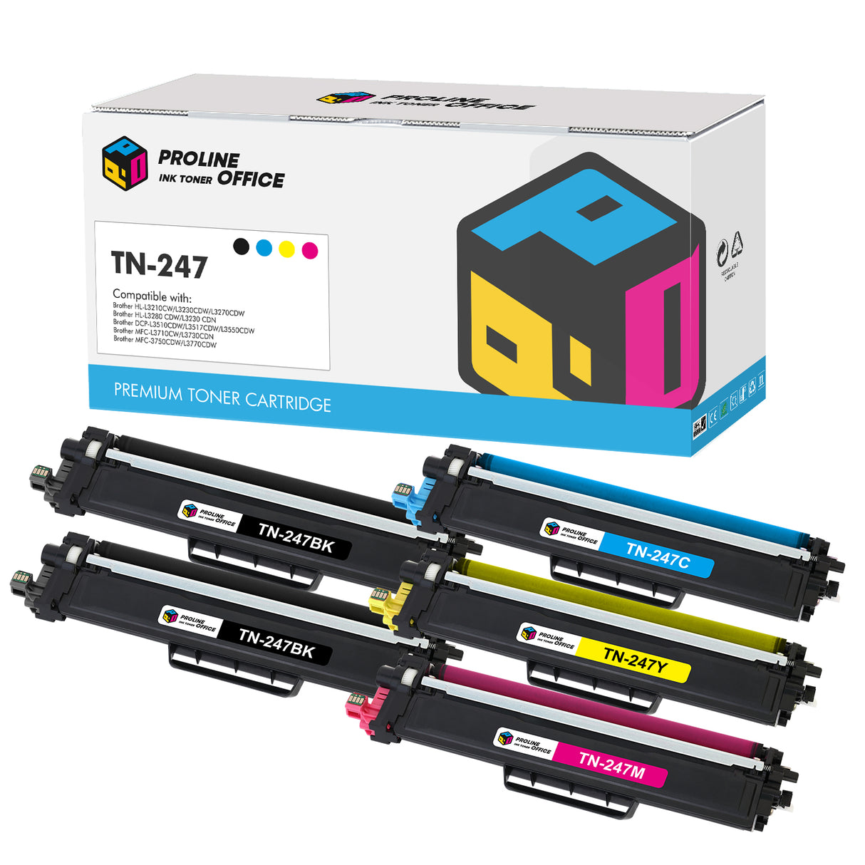 Compatible Brother DCP-13550CDW Toner Cartridges 5pk
