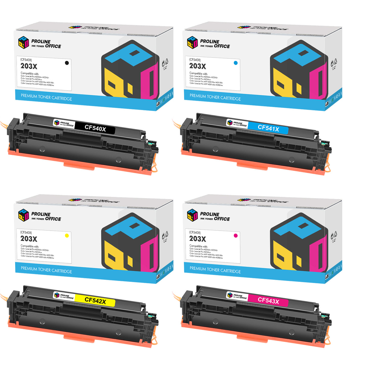 Compatible HP Color LaserJet Pro M254nw Toner Cartridges 4pk
