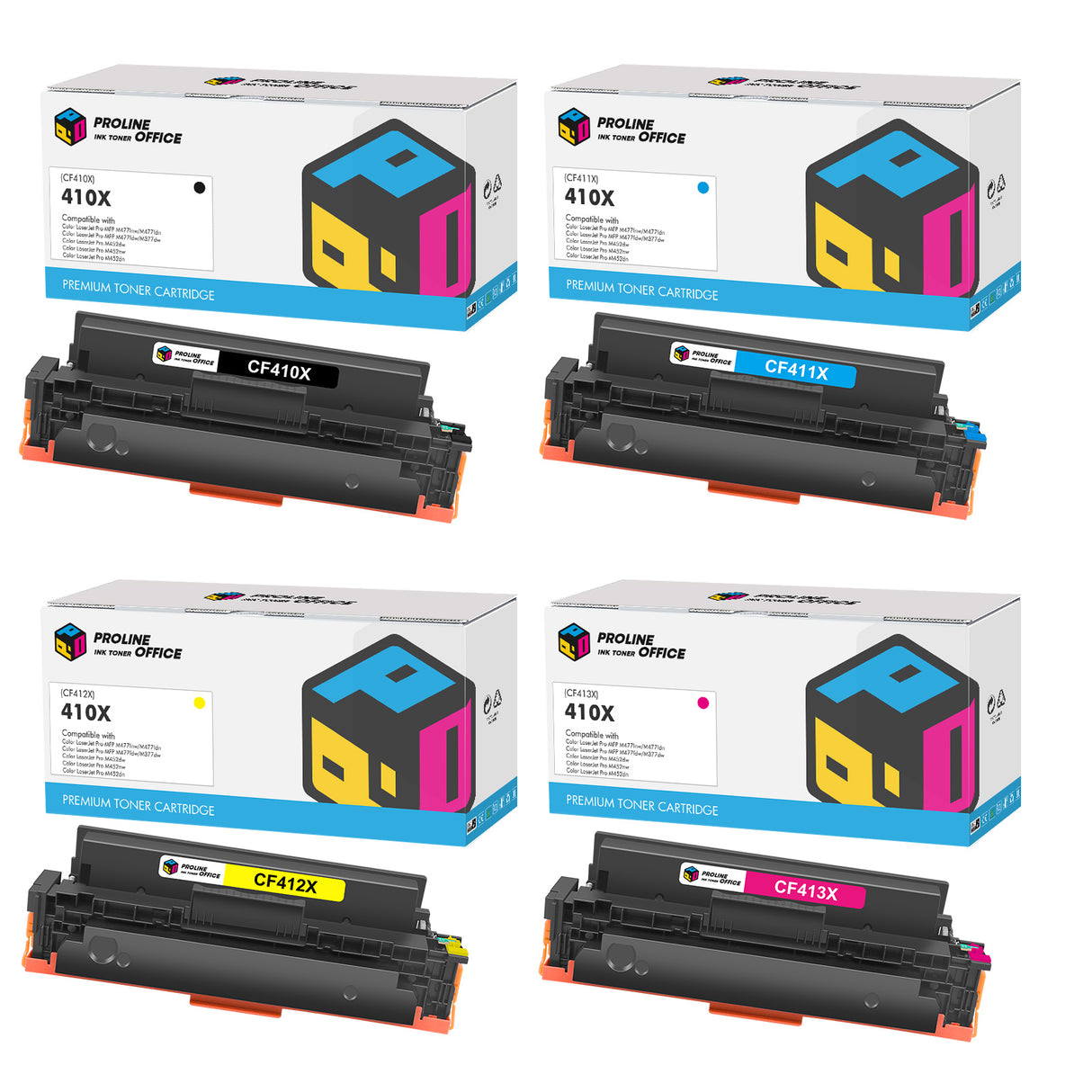 Compatible HP Color LaserJet Pro MFP M477fnw Toner Cartridges 4pk
