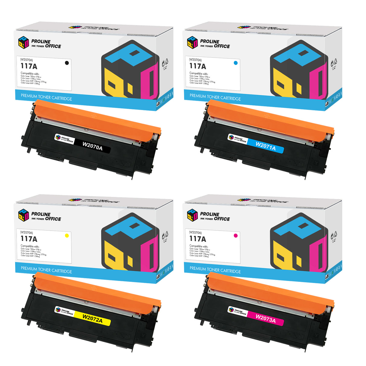Compatible HP 117A Toner Cartridges 4pk
