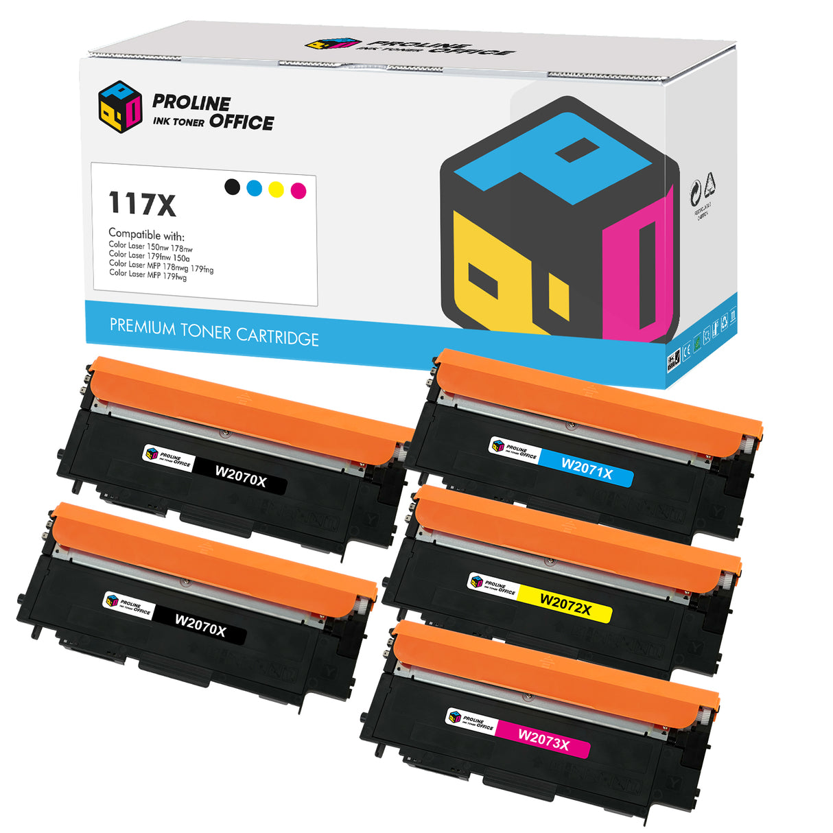 Compatible HP 117X Toner Cartridges 5pk