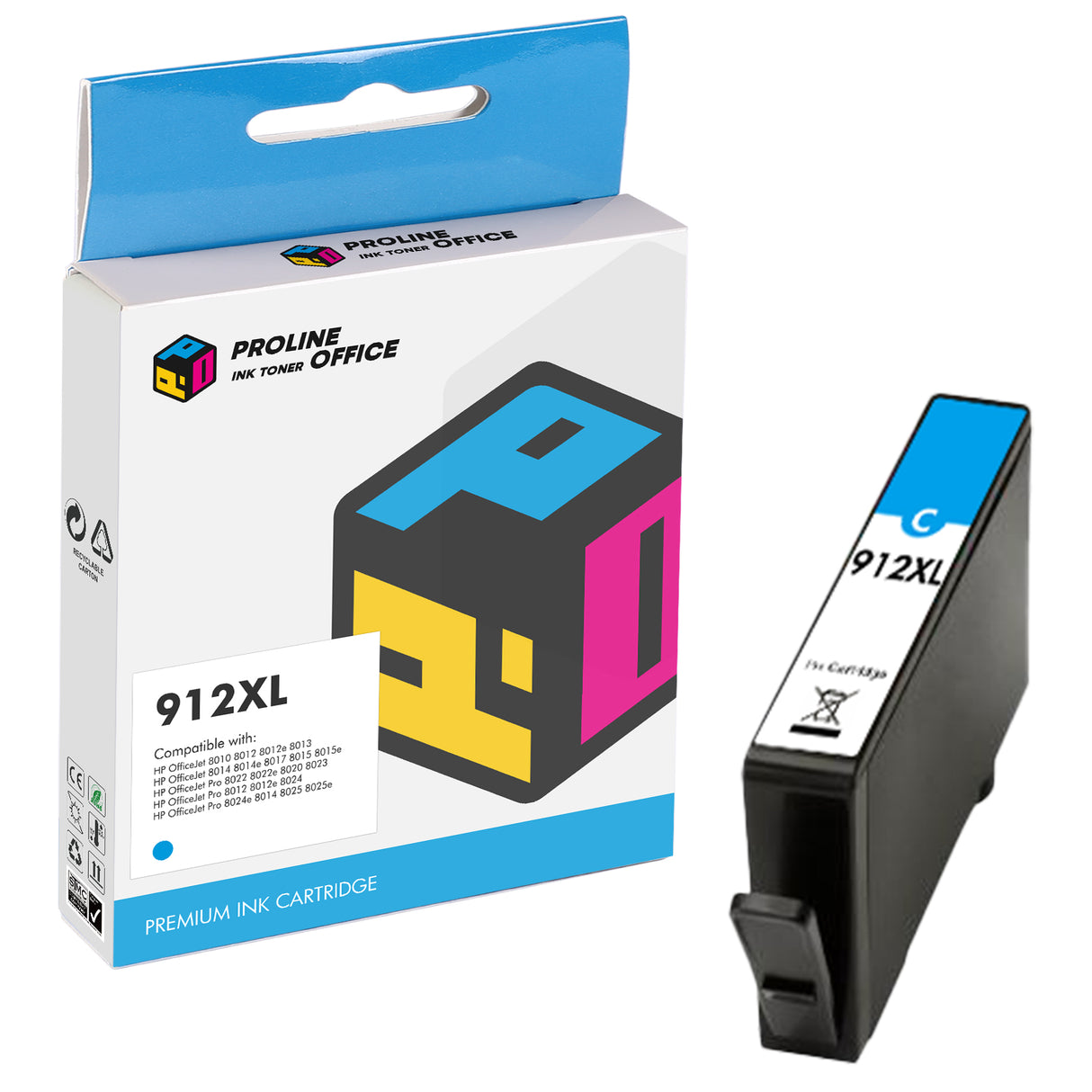 Compatible HP 912/912XL Ink Cartridge Cyan