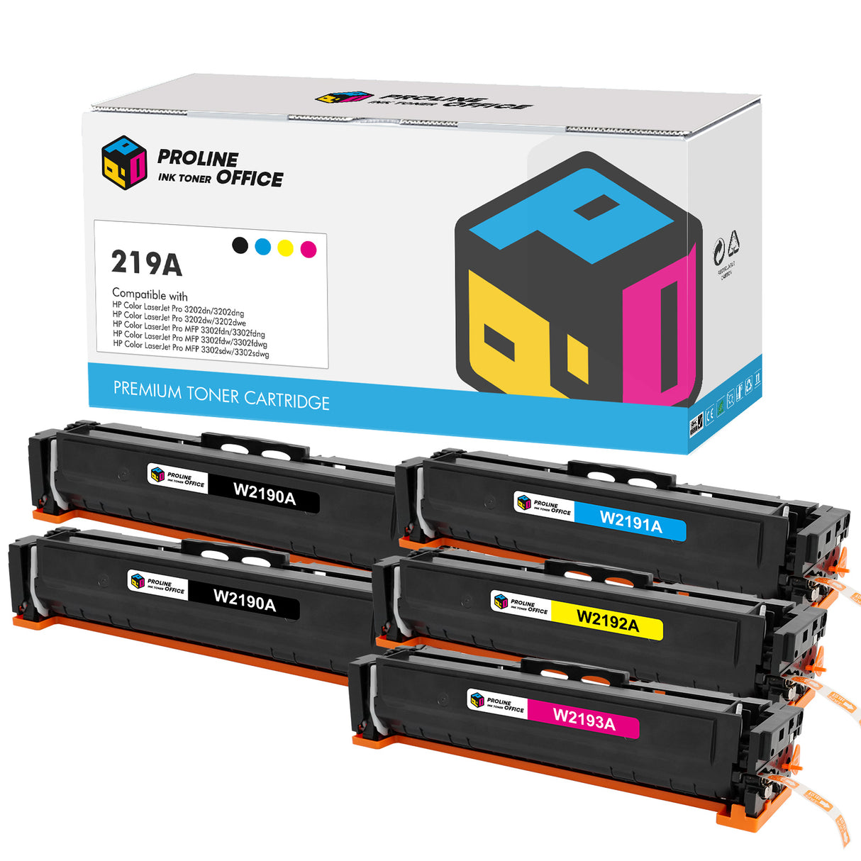 HP Color LaserJet Pro 3202dn Toner hp 219a 5pk