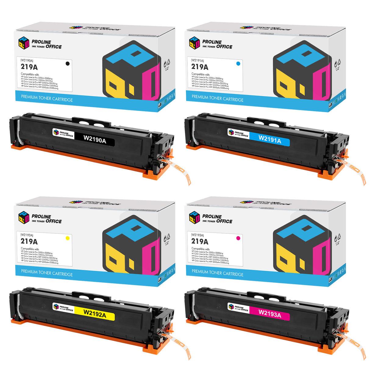 HP Color LaserJet Pro 3202dwe Toner hp 219a 4pk