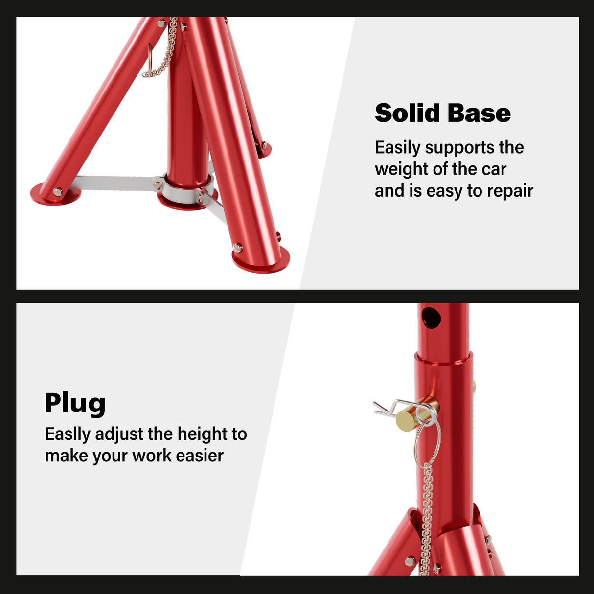 Single-support 3T axle telescopic Jack - 2pcs