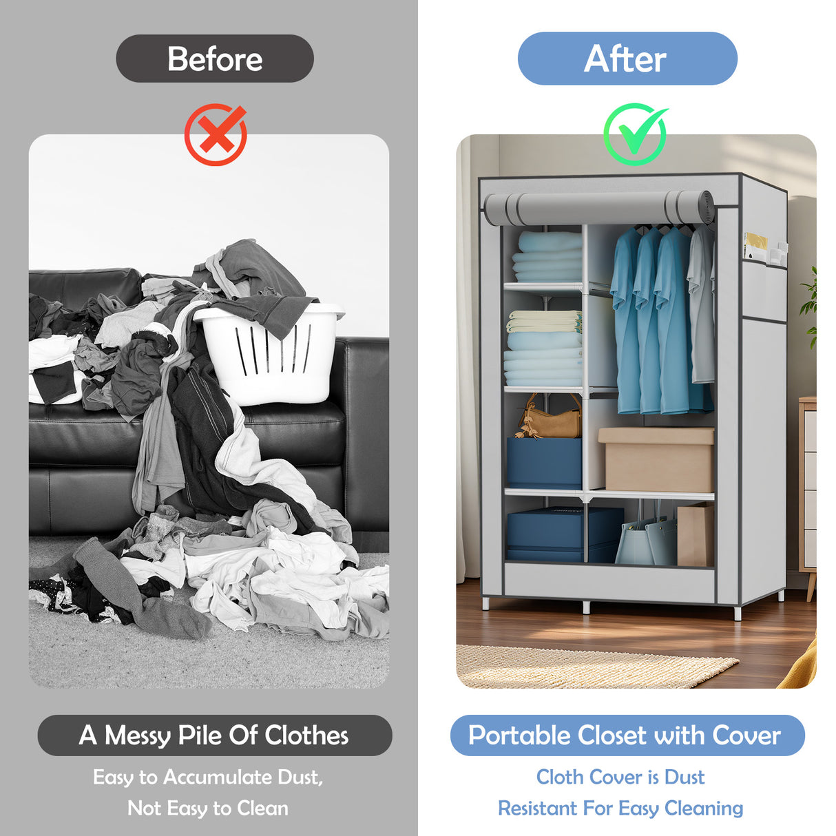 Small Non-Woven Fabric Wardrobe