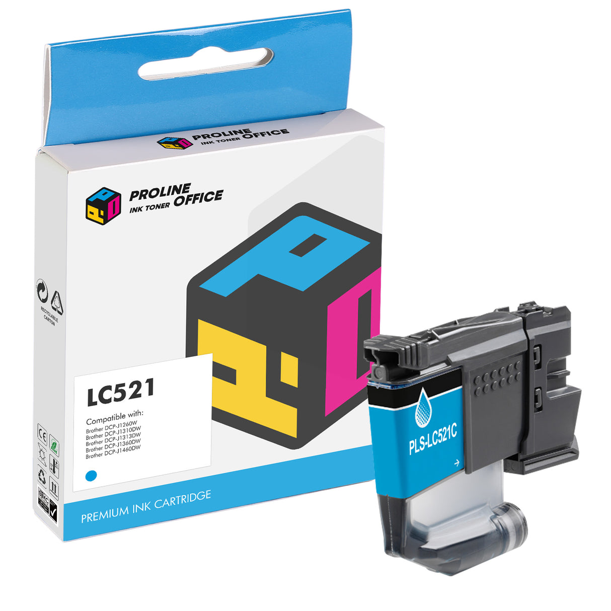 Compatible Brother LC521 Ink Cartridge Cyan
