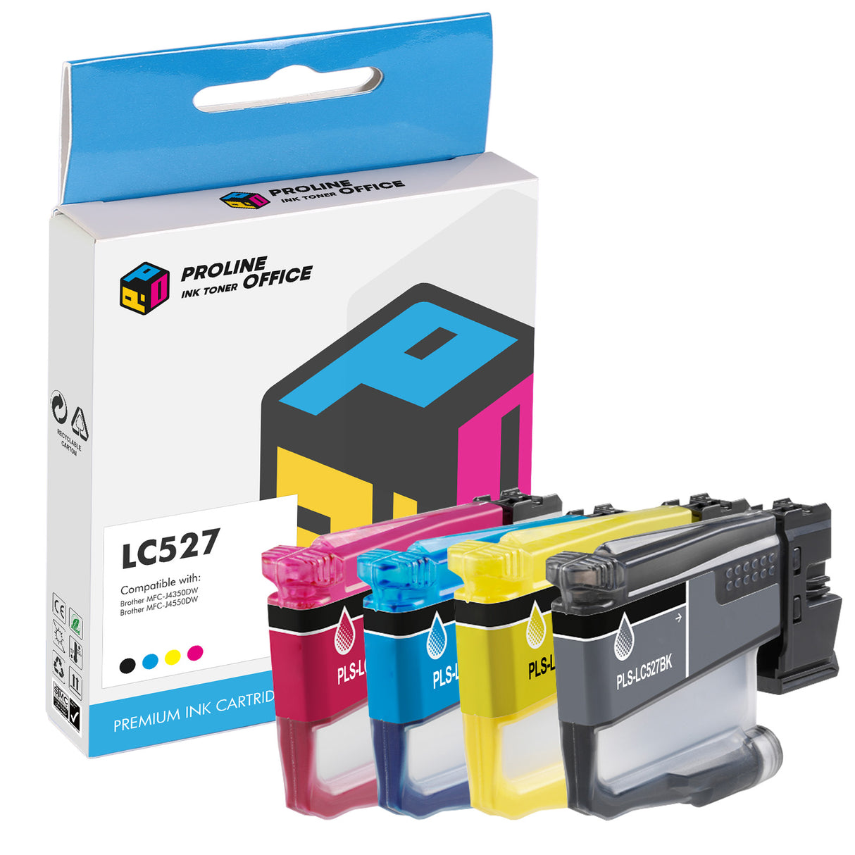 Compatible Brother LC527 Ink Cartridges 4pk