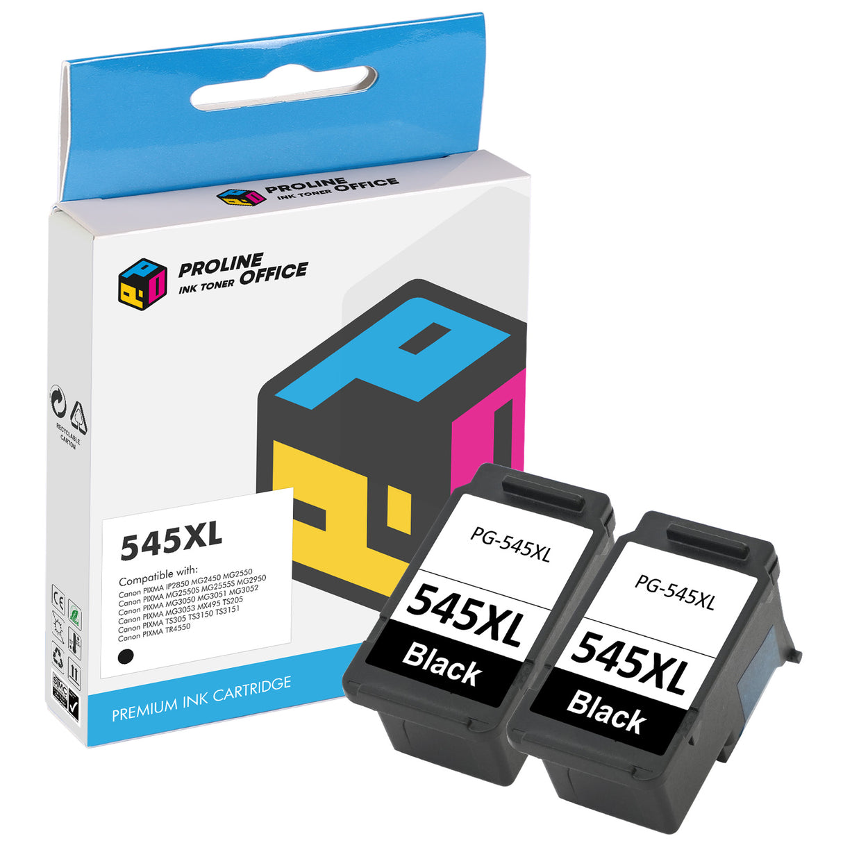 Compatible Canon PG-545XL Black Ink Cartridge 2pk