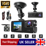 2" Triple Lens 1080P Dash Cam with Front & Rear Camera (1)