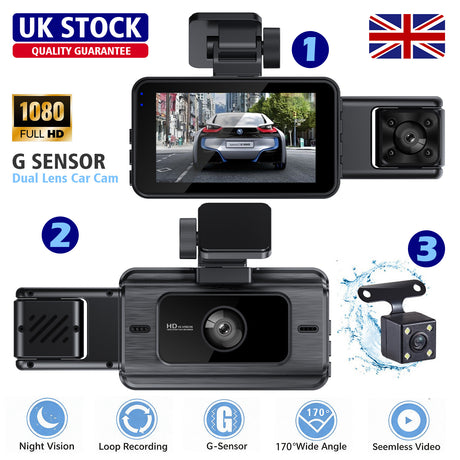 3" IPS 1080P WiFi Dash Cam with Front & Rear Camera (1)