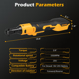 3/8" Brushless Cordless Ratchet Wrench For Dewalt 18V/20V Batteries