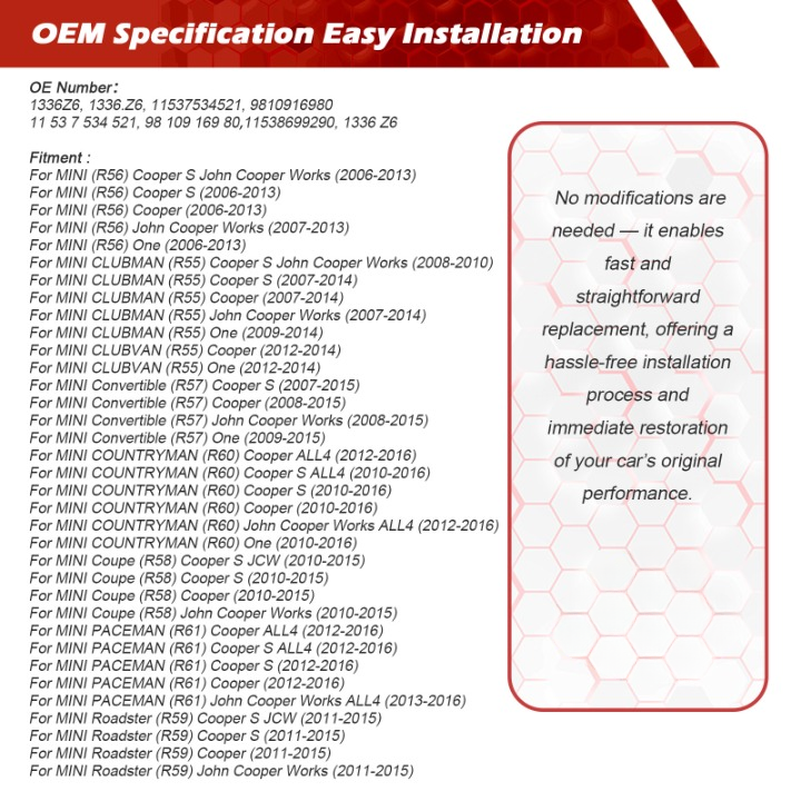 Coolant Thermostat Housing 1336Z6 for Mini Cooper R55 R56 R57 R58 R59 R60 R61