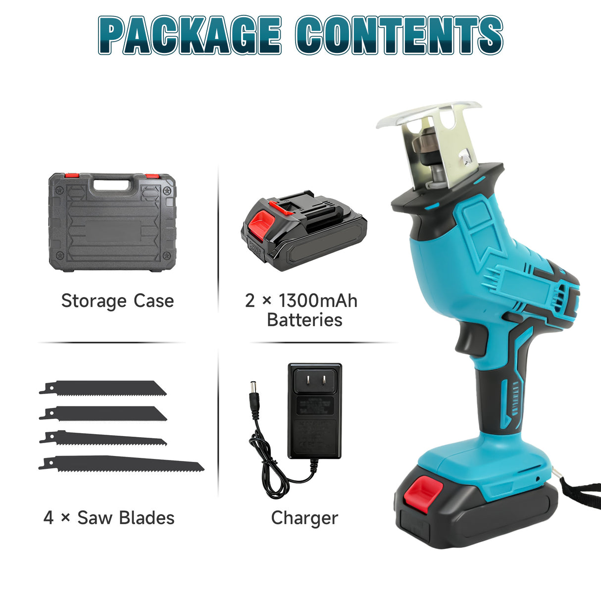 21V Reciprocating Saw Kit with Batteries & Charger & Blades