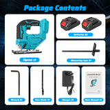 21V Cordless Electric Jigsaw with Batteries & Charger