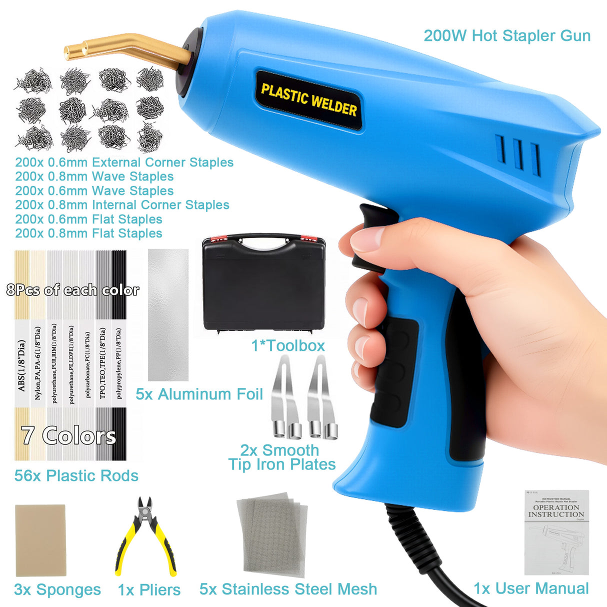 Electric Hot Melt Staple Gun for Upholstery and Carpentry