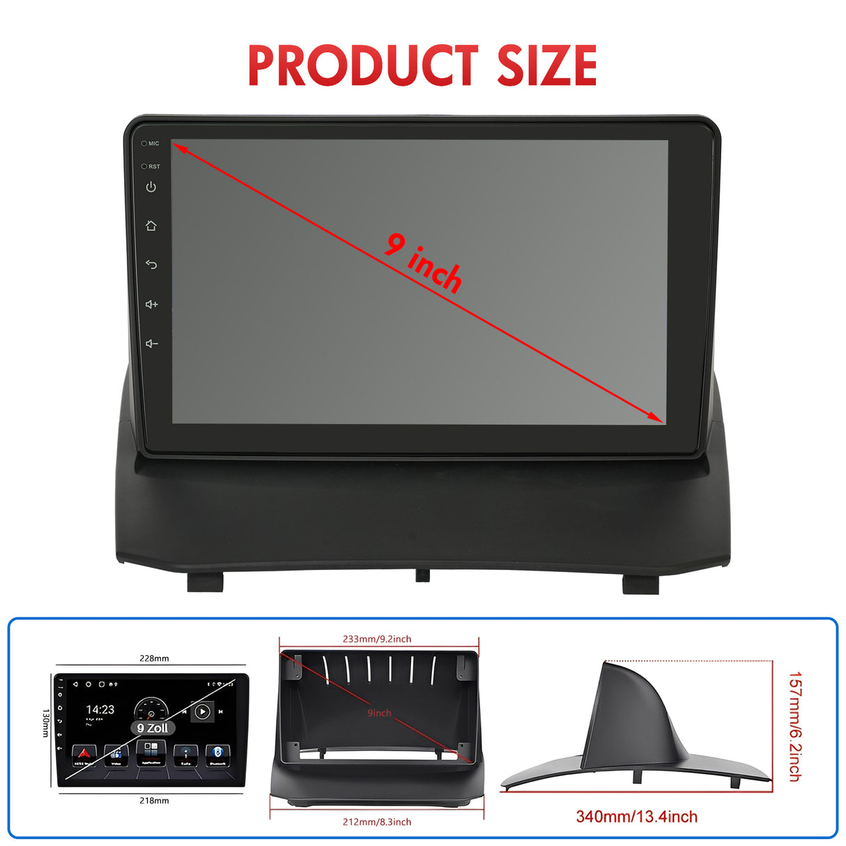 9'' Apple Carplay Android 14 Radio Stereo 1+32G — Ford Fiesta 2009-2016 (15)