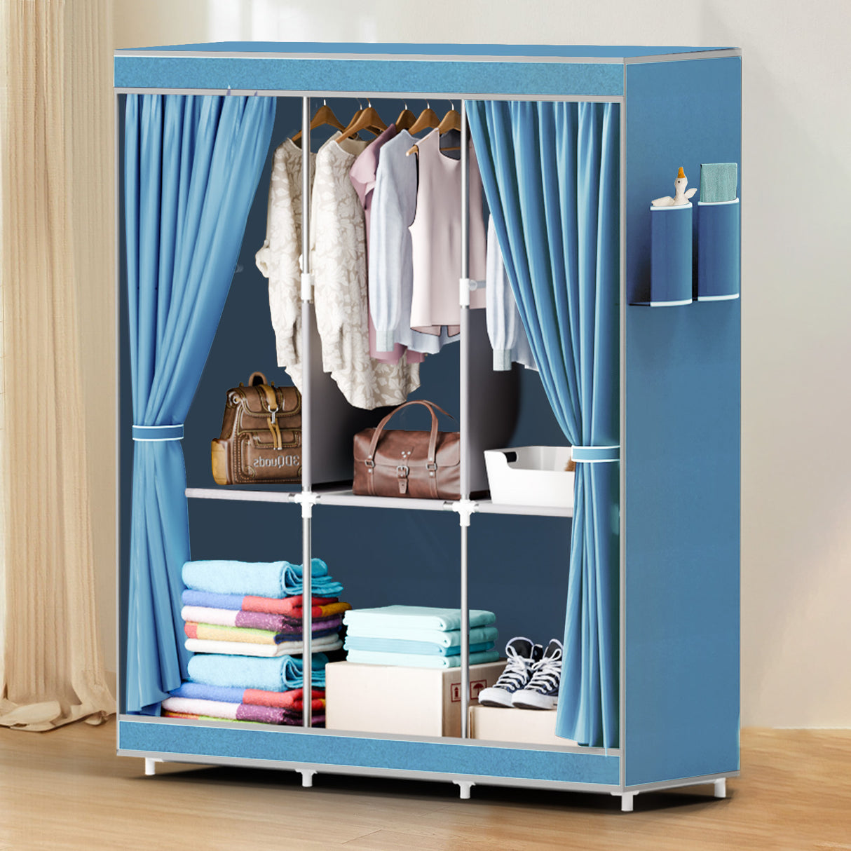 Spacious Fabric Wardrobe Closet Storage Organizer for Bedroom
