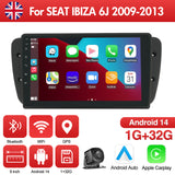 9'' Apple Carplay Android 14 Radio Stereo 1+32GB — SEAT IBIZA 6J 2009-2013
