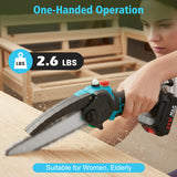 21V 6+8 Inch Cordless Mini Chainsaw with Batteries & Charger