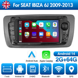7'' Apple Carplay Android 14 Radio Stereo 2+64G — SEAT IBIZA 6J 2009-2013