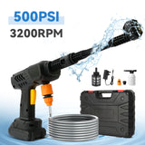 6-in-1 Cordless Pressure Washer with 10m Hose and Battery Kit