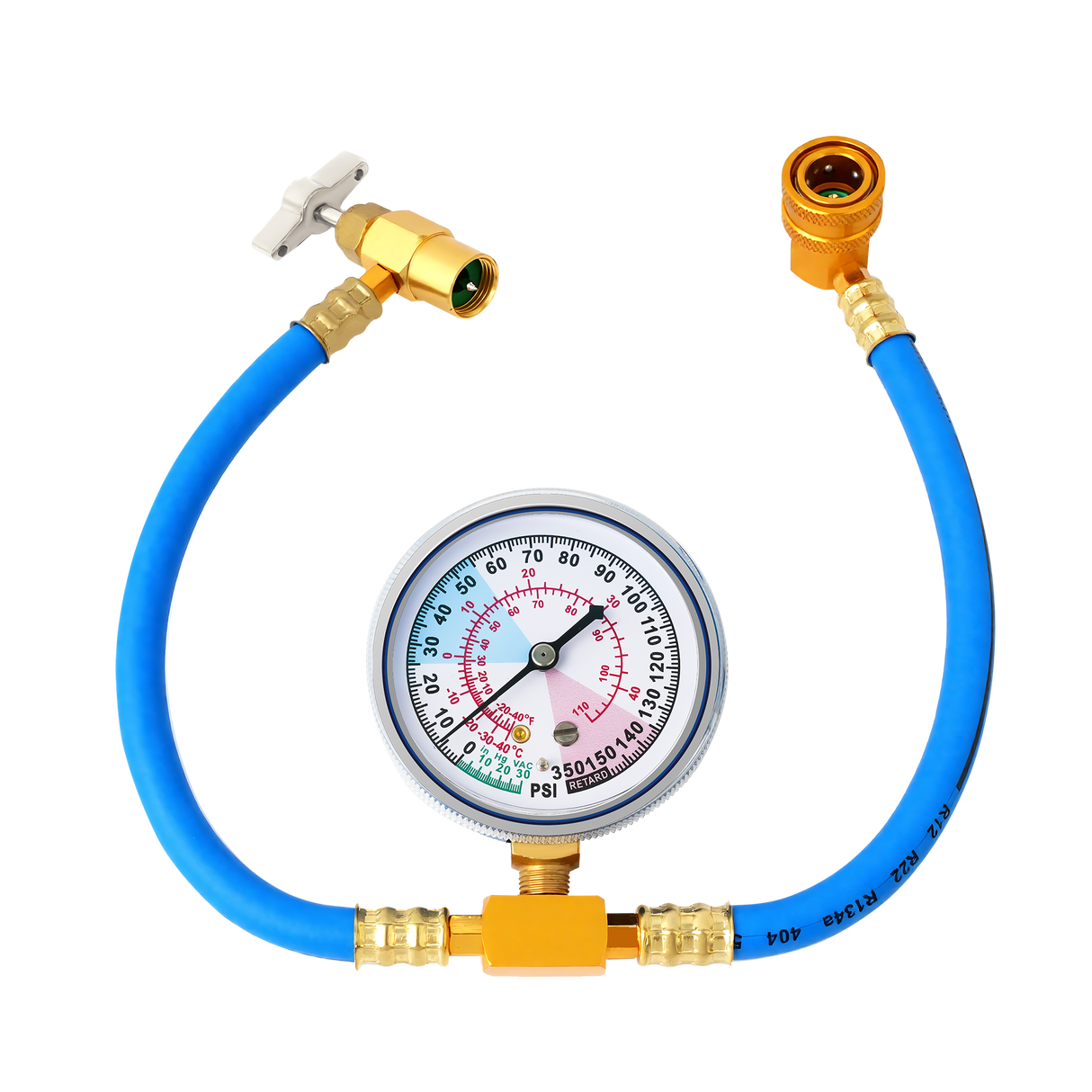 R134A Car AC Refrigerant Recharge Hose & Gauge Kit