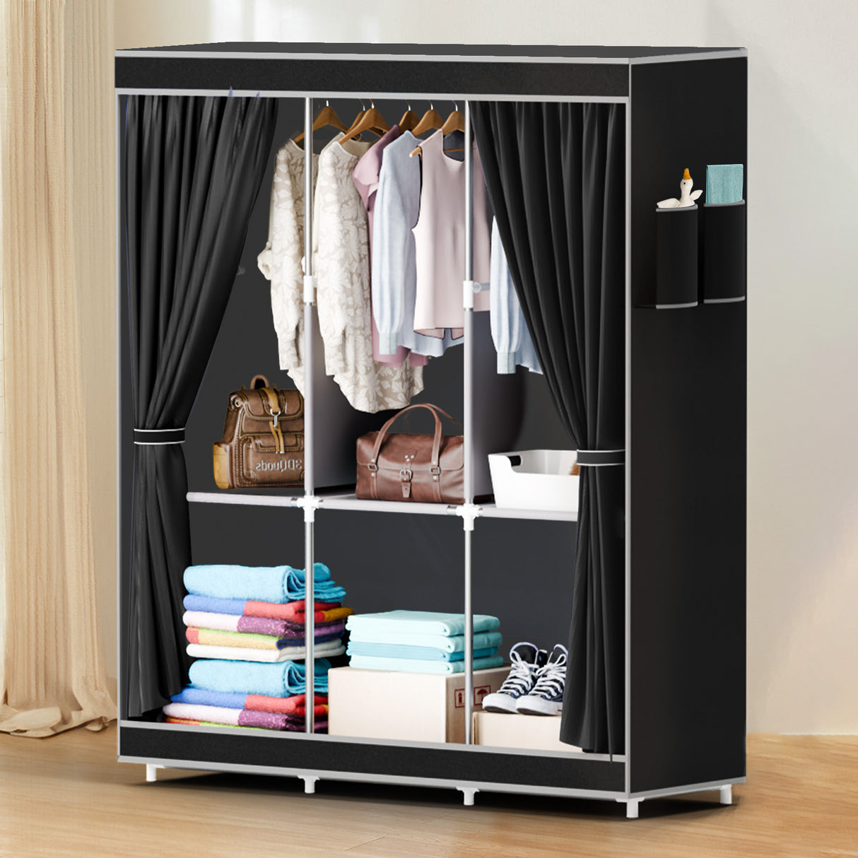 Spacious Fabric Wardrobe Closet Storage Organizer for Bedroom